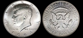 Srebrnjak Kennedy half dollar