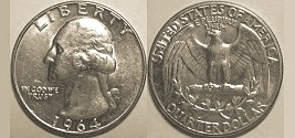 Srebrnjak George Washington quarter dollar