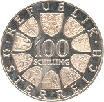 Srebrnjak 100 schillinga Austrija